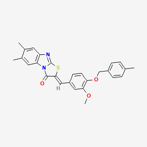 molecular formula C27H24N2O3S B4884269 2-{3-methoxy-4-[(4-methylbenzyl)oxy]benzylidene}-6,7-dimethyl[1,3]thiazolo[3,2-a]benzimidazol-3(2H)-one 
