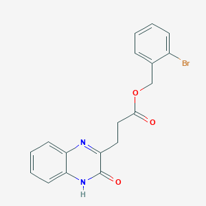 molecular formula C18H15BrN2O3 B4884274 2-bromobenzyl 3-(3-hydroxy-2-quinoxalinyl)propanoate 