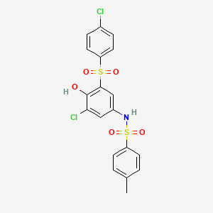 molecular formula C19H15Cl2NO5S2 B4884288 N-{3-chloro-5-[(4-chlorophenyl)sulfonyl]-4-hydroxyphenyl}-4-methylbenzenesulfonamide 