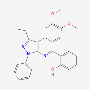 molecular formula C26H23N3O3 B4884330 2-(1-ethyl-7,8-dimethoxy-3-phenyl-3H-pyrazolo[3,4-c]isoquinolin-5-yl)phenol 