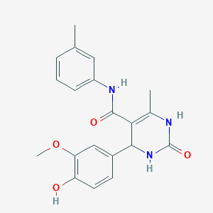 molecular formula C20H21N3O4 B4884333 4-(4-hydroxy-3-methoxyphenyl)-6-methyl-N-(3-methylphenyl)-2-oxo-1,2,3,4-tetrahydro-5-pyrimidinecarboxamide 