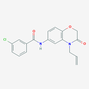 molecular formula C18H15ClN2O3 B4884360 N-(4-allyl-3-oxo-3,4-dihydro-2H-1,4-benzoxazin-6-yl)-3-chlorobenzamide 