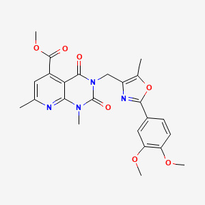 molecular formula C24H24N4O7 B4884374 methyl 3-{[2-(3,4-dimethoxyphenyl)-5-methyl-1,3-oxazol-4-yl]methyl}-1,7-dimethyl-2,4-dioxo-1,2,3,4-tetrahydropyrido[2,3-d]pyrimidine-5-carboxylate 