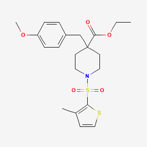 molecular formula C21H27NO5S2 B4884382 ethyl 4-(4-methoxybenzyl)-1-[(3-methyl-2-thienyl)sulfonyl]-4-piperidinecarboxylate 
