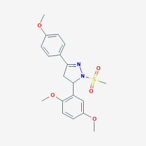 molecular formula C19H22N2O5S B488440 5-(2,5-dimethoxyphenyl)-3-(4-methoxyphenyl)-1-(methylsulfonyl)-4,5-dihydro-1H-pyrazole CAS No. 442650-14-8