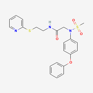 molecular formula C22H23N3O4S2 B4884404 N~2~-(methylsulfonyl)-N~2~-(4-phenoxyphenyl)-N~1~-[2-(2-pyridinylthio)ethyl]glycinamide 
