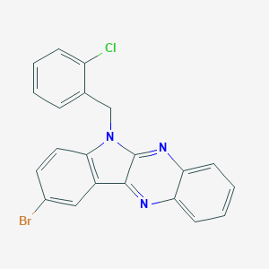 molecular formula C21H13BrClN3 B488441 9-bromo-6-(2-chlorobenzyl)-6H-indolo[2,3-b]quinoxaline CAS No. 637756-55-9