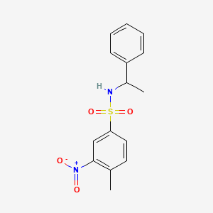 molecular formula C15H16N2O4S B4884427 4-methyl-3-nitro-N-(1-phenylethyl)benzenesulfonamide 