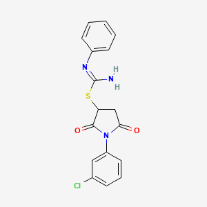 molecular formula C17H14ClN3O2S B4884430 1-(3-chlorophenyl)-2,5-dioxo-3-pyrrolidinyl N'-phenylimidothiocarbamate 