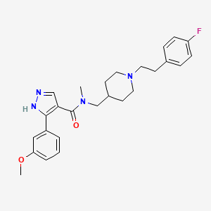 molecular formula C26H31FN4O2 B4884454 N-({1-[2-(4-fluorophenyl)ethyl]-4-piperidinyl}methyl)-3-(3-methoxyphenyl)-N-methyl-1H-pyrazole-4-carboxamide 