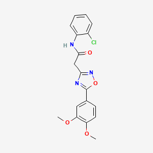 molecular formula C18H16ClN3O4 B4884456 N-(2-chlorophenyl)-2-[5-(3,4-dimethoxyphenyl)-1,2,4-oxadiazol-3-yl]acetamide 