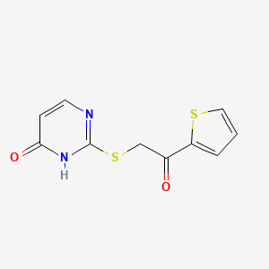 molecular formula C10H8N2O2S2 B4884469 2-[(4-hydroxy-2-pyrimidinyl)thio]-1-(2-thienyl)ethanone 
