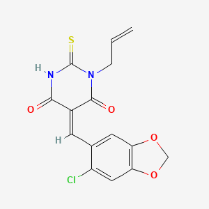 molecular formula C15H11ClN2O4S B4884472 1-allyl-5-[(6-chloro-1,3-benzodioxol-5-yl)methylene]-2-thioxodihydro-4,6(1H,5H)-pyrimidinedione 