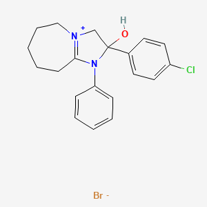 2-(4-chlorophenyl)-2-hydroxy-1-phenyl-1,2,3,5,6,7,8,9-octahydroimidazo[1,2-a]azepin-4-ium bromide