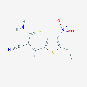 molecular formula C10H9N3O2S2 B4884490 2-cyano-3-(5-ethyl-4-nitro-2-thienyl)-2-propenethioamide 