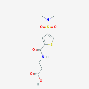 molecular formula C12H18N2O5S2 B4884493 N-({4-[(diethylamino)sulfonyl]-2-thienyl}carbonyl)-beta-alanine 