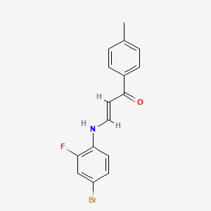 molecular formula C16H13BrFNO B4884497 3-[(4-bromo-2-fluorophenyl)amino]-1-(4-methylphenyl)-2-propen-1-one 