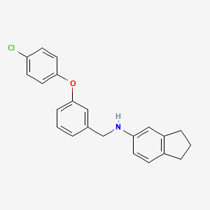 molecular formula C22H20ClNO B4884526 N-[3-(4-chlorophenoxy)benzyl]-5-indanamine CAS No. 5459-43-8
