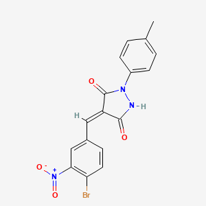 molecular formula C17H12BrN3O4 B4884529 4-(4-bromo-3-nitrobenzylidene)-1-(4-methylphenyl)-3,5-pyrazolidinedione 