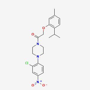 molecular formula C22H26ClN3O4 B4884544 1-(2-chloro-4-nitrophenyl)-4-[(2-isopropyl-5-methylphenoxy)acetyl]piperazine 
