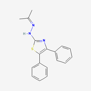 molecular formula C18H17N3S B4884548 acetone (4,5-diphenyl-1,3-thiazol-2-yl)hydrazone 