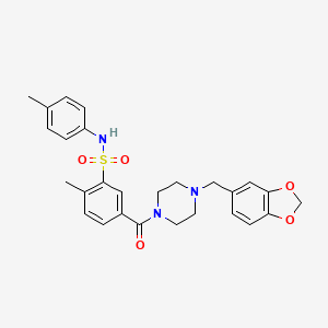 5-{[4-(1,3-benzodioxol-5-ylmethyl)-1-piperazinyl]carbonyl}-2-methyl-N-(4-methylphenyl)benzenesulfonamide
