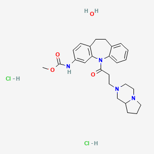 molecular formula C26H36Cl2N4O4 B4884558 methyl {5-[3-(hexahydropyrrolo[1,2-a]pyrazin-2(1H)-yl)propanoyl]-10,11-dihydro-5H-dibenzo[b,f]azepin-3-yl}carbamate dihydrochloride hydrate 