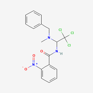 molecular formula C17H16Cl3N3O3 B4884571 N-{1-[benzyl(methyl)amino]-2,2,2-trichloroethyl}-2-nitrobenzamide 