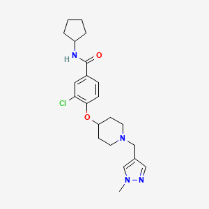 molecular formula C22H29ClN4O2 B4884574 3-chloro-N-cyclopentyl-4-({1-[(1-methyl-1H-pyrazol-4-yl)methyl]-4-piperidinyl}oxy)benzamide 