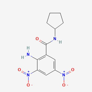 molecular formula C12H14N4O5 B4884601 2-amino-N-cyclopentyl-3,5-dinitrobenzamide 