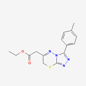 molecular formula C15H16N4O2S B4884609 ethyl [3-(4-methylphenyl)-7H-[1,2,4]triazolo[3,4-b][1,3,4]thiadiazin-6-yl]acetate 