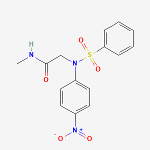 molecular formula C15H15N3O5S B4884611 N~1~-methyl-N~2~-(4-nitrophenyl)-N~2~-(phenylsulfonyl)glycinamide 