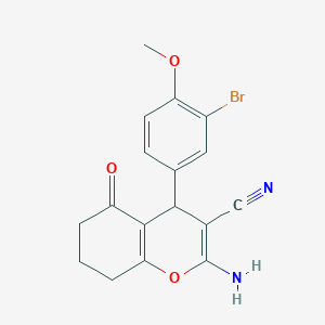 molecular formula C17H15BrN2O3 B4884612 2-amino-4-(3-bromo-4-methoxyphenyl)-5-oxo-5,6,7,8-tetrahydro-4H-chromene-3-carbonitrile 