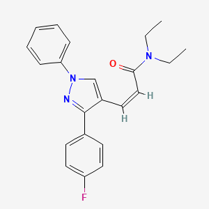 molecular formula C22H22FN3O B4884623 N,N-diethyl-3-[3-(4-fluorophenyl)-1-phenyl-1H-pyrazol-4-yl]acrylamide 