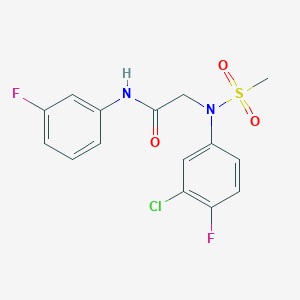 molecular formula C15H13ClF2N2O3S B4884641 N~2~-(3-chloro-4-fluorophenyl)-N~1~-(3-fluorophenyl)-N~2~-(methylsulfonyl)glycinamide 