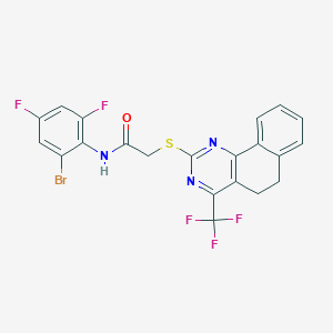 molecular formula C21H13BrF5N3OS B4884662 N-(2-bromo-4,6-difluorophenyl)-2-{[4-(trifluoromethyl)-5,6-dihydrobenzo[h]quinazolin-2-yl]thio}acetamide 