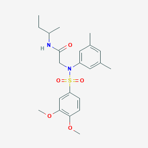 molecular formula C22H30N2O5S B4884678 N~1~-(sec-butyl)-N~2~-[(3,4-dimethoxyphenyl)sulfonyl]-N~2~-(3,5-dimethylphenyl)glycinamide 