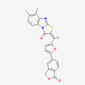 7,8-dimethyl-2-{[5-(1-oxo-1,3-dihydro-2-benzofuran-5-yl)-2-furyl]methylene}[1,3]thiazolo[3,2-a]benzimidazol-3(2H)-one