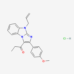 molecular formula C22H22ClN3O2 B4884715 1-[9-allyl-2-(4-methoxyphenyl)-9H-imidazo[1,2-a]benzimidazol-3-yl]-1-propanone hydrochloride 