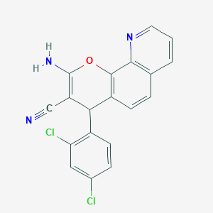 molecular formula C19H11Cl2N3O B4884720 2-氨基-4-(2,4-二氯苯基)-4H-吡喃并[3,2-h]喹啉-3-腈 CAS No. 5881-78-7