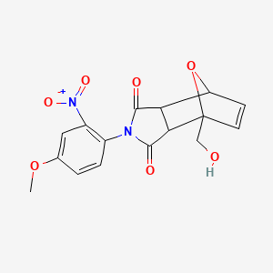 molecular formula C16H14N2O7 B4884723 1-(hydroxymethyl)-4-(4-methoxy-2-nitrophenyl)-10-oxa-4-azatricyclo[5.2.1.0~2,6~]dec-8-ene-3,5-dione 