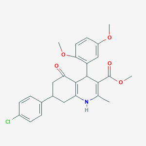 molecular formula C26H26ClNO5 B4884755 methyl 7-(4-chlorophenyl)-4-(2,5-dimethoxyphenyl)-2-methyl-5-oxo-1,4,5,6,7,8-hexahydro-3-quinolinecarboxylate 