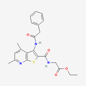 molecular formula C22H23N3O4S B4884789 ethyl N-({4,6-dimethyl-3-[(phenylacetyl)amino]thieno[2,3-b]pyridin-2-yl}carbonyl)glycinate 