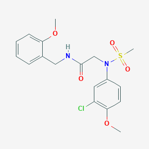 molecular formula C18H21ClN2O5S B4884795 N~2~-(3-chloro-4-methoxyphenyl)-N~1~-(2-methoxybenzyl)-N~2~-(methylsulfonyl)glycinamide 