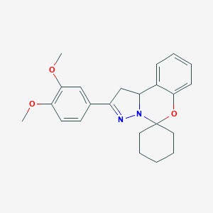 molecular formula C23H26N2O3 B488481 2'-(3,4-Dimethoxyphenyl)-1',10'b-dihydrospiro(cyclohexane-1,5'-pyrazolo[1,5-c][1,3]benzoxazine) CAS No. 371202-54-9