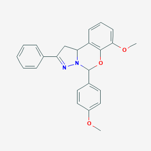 molecular formula C24H22N2O3 B488482 7-Methoxy-5-(4-methoxyphenyl)-2-phenyl-1,10b-dihydropyrazolo[1,5-c][1,3]benzoxazine CAS No. 371225-16-0