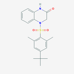 molecular formula C20H24N2O3S B488486 4-[(4-tert-butyl-2,6-dimethylphenyl)sulfonyl]-3,4-dihydro-2(1H)-quinoxalinone CAS No. 432518-78-0