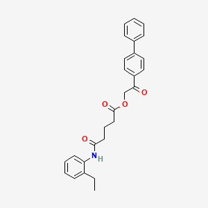 molecular formula C27H27NO4 B4884869 2-(4-biphenylyl)-2-oxoethyl 5-[(2-ethylphenyl)amino]-5-oxopentanoate 