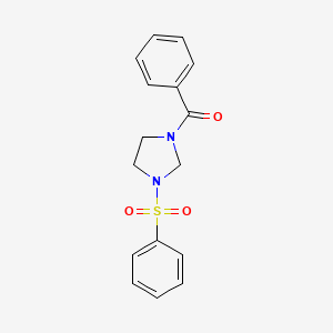 molecular formula C16H16N2O3S B4884910 1-benzoyl-3-(phenylsulfonyl)imidazolidine 
