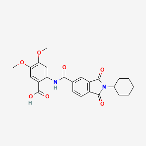 molecular formula C24H24N2O7 B4884922 2-{[(2-cyclohexyl-1,3-dioxo-2,3-dihydro-1H-isoindol-5-yl)carbonyl]amino}-4,5-dimethoxybenzoic acid 